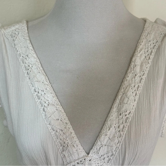 Koton White Midi Summer Boho Vacation Dress Medium - Picture 3 of 10